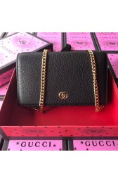 Gucci GG Marmont Original Calf leather Shoulder Bag 497985 black HV01036bW68