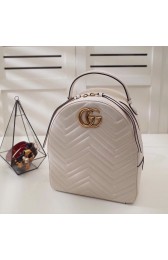 Gucci GG Marmont original quilted leather backpack 476671 white HV02196Dq89