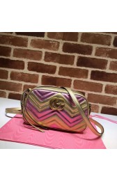 Gucci GG Marmont small matelasse shoulder bag 447632 Pink&gold HV09398Oq54