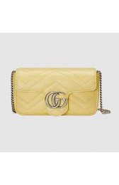 Gucci GG Marmont super mini bag 476433 Pastel yellow HV00937dN21