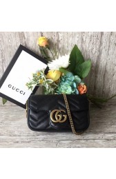 Gucci GG NANO 476433 Mini Shoulder Bag black HV09622JD28