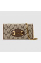 Gucci Horsebit 1955 wallet with chain 621892 brown HV05296Is53