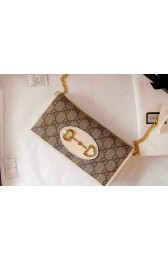 Gucci Horsebit 1955 wallet with chain 621892 white HV10872Bw85