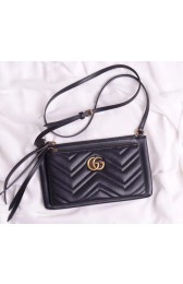 Gucci Laminated leather small shoulder bag 453878 black HV07103cf57