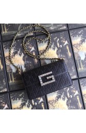 Gucci leather Shoulder bag with Square G 544242 black HV10899vK93