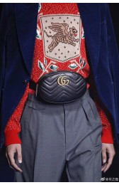 Gucci Marmont matelasse leather belt bag 476434 black HV05453mV18