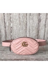 Gucci Marmont matelasse leather belt bag 476434 pink HV00170nV16