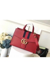 Gucci marmont original leather top handle bag 476470 red HV01353hk64