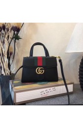 Gucci marmont original leather top handle bag 476471 black HV00292Nw52