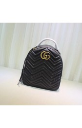 Gucci Marmont original quilted leather backpack 476671 Black HV05412hI90