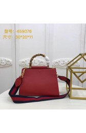 Gucci original Nymphea leather top handle bag 459076 red HV01347iv85