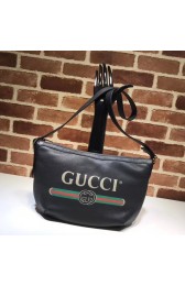 Gucci Print half-moon hobo bag 523589 black HV04931Is53