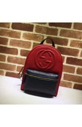 GUCCI Soho Leather Chain Backpack 431570 Black&red HV06412dN21