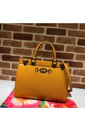 Gucci Zumi grainy leather medium top handle bag 564714 yellow HV02365mm78