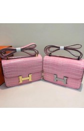 Hermes Constance Bag Croco Leather H6811 pink HV08055VF54