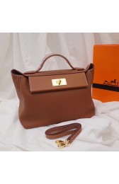 Hermes Kelly togo Leather Tote Bag H2424 brown HV04250EW67