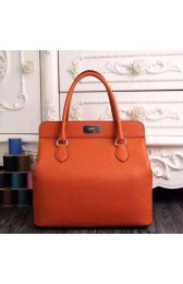 Hermes original leather toolbox handbag 3069 orange HV07955uT54