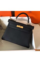 Hermes original Togo leather kelly bag KL320 black HV00950mm78