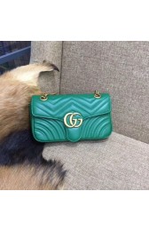High Imitation Gucci GG Marmont Shoulder Bag 443496 green HV06111bg96