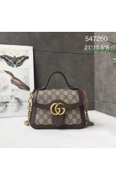 High Quality Gucci GG Marmont mini top handle bag 547260 brown HV00375pR54