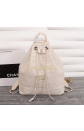 High Quality Imitation Chanel Canvas Backpack A57498 off-white HV03050wn47
