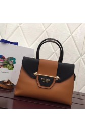 High Quality Imitation Prada Calf leather bag 13709 brown HV06915Vu82