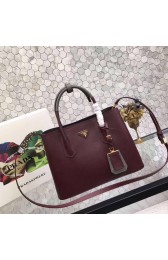 High Quality Imitation Prada Saffiano Cuir Original Leather Tote Bag bn2755 burgundy&gray HV10715wn47
