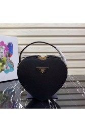High Quality Prada Saffiano Original Leather Tote Heart Bag 1BH144 Black HV01026BH97