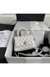 Hot Chanel coco mini flap bag with top handle AS2215 white HV08449cT87