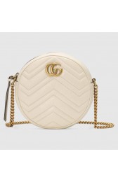 Hot Gucci GG Marmont mini round shoulder bag 550154 white HV02195Nm85
