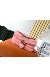 Hot Gucci GG Marmont small shoulder bag 443497 Pastel pink HV09130Nm85
