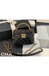 Imitation AAA Chanel minil tote bag Sheepskin & Gold-Tone Metal AS2179 black HV09097kf15