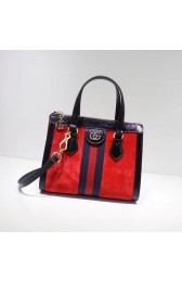 Imitation AAA Gucci Ophidia small GG tote bag 547551 red suede HV03097RP55