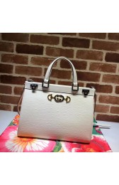 Imitation AAA Gucci Zumi Ostrich leather medium top handle bag 564714 white HV01272RP55