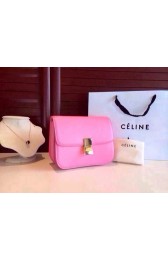 Imitation Celine Classic Box Flap Bag Calfskin Leather 2263 Pink HV03447AI36
