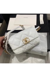 Imitation Chanel 19 Bodypack Sheepskin Leather AS1163 white HV03607Ug88