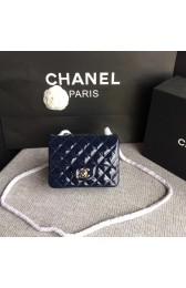 Imitation Chanel Classic Flap Bag original Patent Leather 1115 dark blue HV11980sJ18