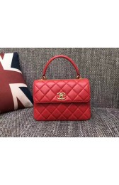 Imitation Chanel Classic Top Handle Bag 2371 red sheepskin gold chain HV00118Fo38