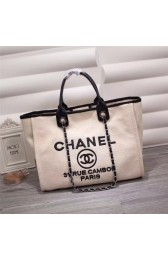 Imitation Chanel Medium Canvas Tote Shopping Bag 8046 creamy HV01804zn33