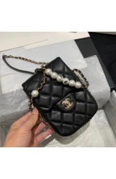 Imitation Chanel mini flap Imitation Pearls bag AS1345 black HV00839EY79