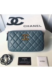 Imitation Chanel Mini Shoulder Bag Original sheepskin leather 66270 Light blue HV00933ye39
