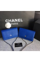 Imitation Chanel WOC Mini Shoulder Bag Original Caviar leather V33814 blue HV05834QN34