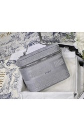 Imitation DIOR Oblique Jacquard cosmetic bag S5488 grey HV09104Za30