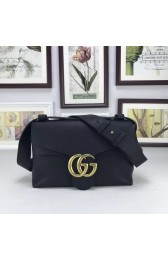 Imitation Gucci GG Marmont Leather Shoulder Bag 401173 black HV01439Za30