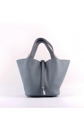 Imitation Hermes Picotin 22cm Bags togo Leather 8616 gray-blue HV05281Dl40