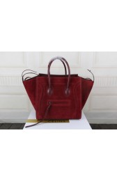 Imitation High Quality Celine luggage phantom tote bag suede leather 3341 burgundy HV01522HH94