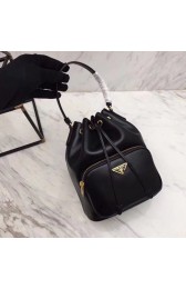Imitation Prada Leather bucket bag N1865 black HV08217Tm92