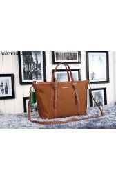 Imitation Prada Nylon Jacquard Top Handle Bag 8563 Coffee HV10338Fo38