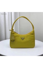 Imitation Prada Nylon tote bag 1NE515 yellow HV09424zn33