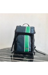 Imitation Prada Technical fabric and leather backpack 2VZ135 black&green HV06999EY79